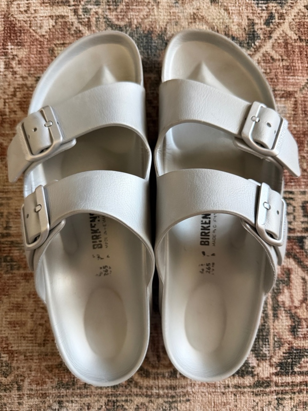 Birkenstock Arizona EVA Sandals in Off-White/Gray